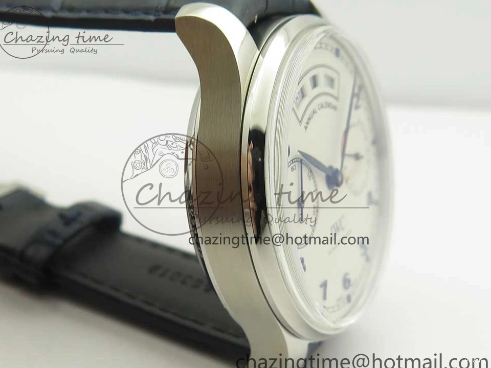 MIROTIME 0212 Affordable Portuguese Real PR Real Annual Calendar IW5035 ZF 1:1 Best Edition White Dial Blue Markers on Blue Leather Strap A 7143